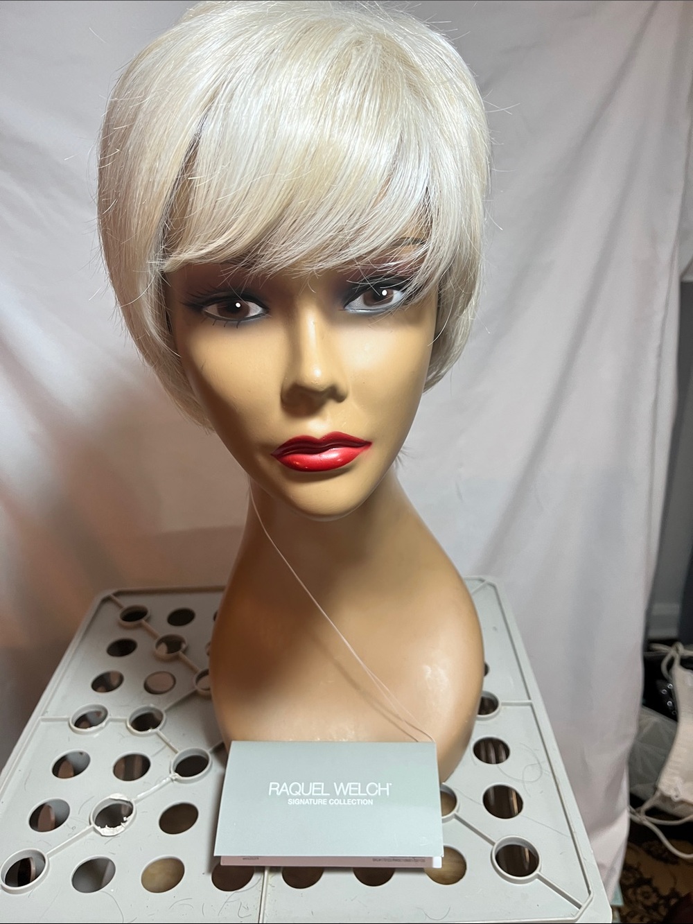 Raquel Welch Short Platinum Blonde Pixie Wig - Chic Layered Style